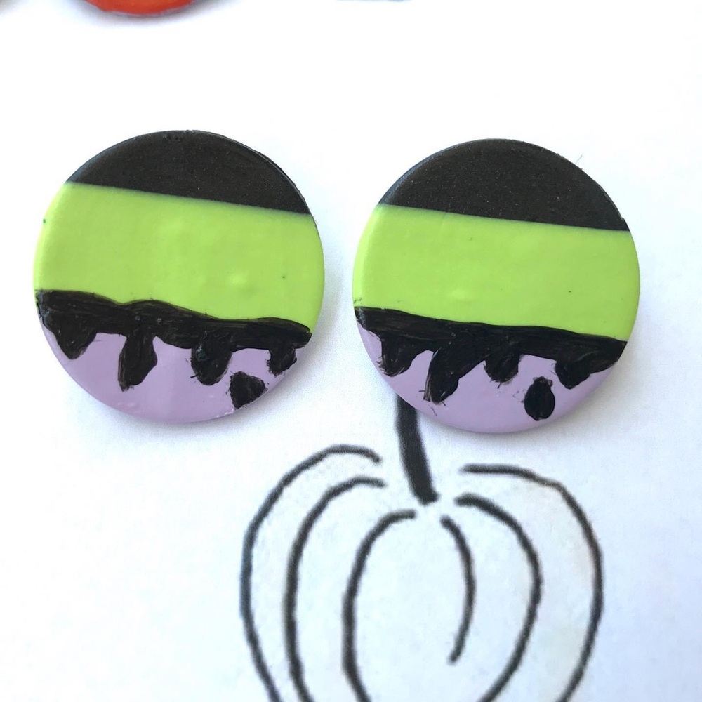 New Handmade “Slimy” Large Halloween Studs
